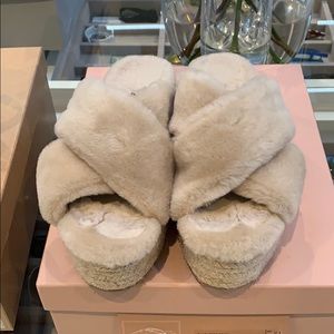 Shearling Miu Miu Espadrille fur slides